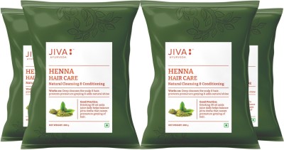 JIVA Henna Hair Care - Healthy, Voluminous & Nourished Hair - 200 g Each - Pack of 4(200 g)