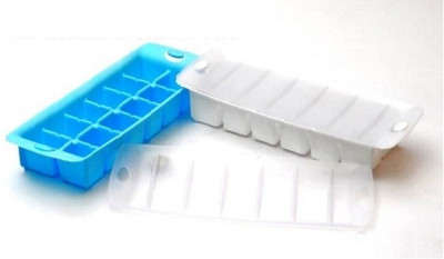 BIZOLO Blue, White Plastic Ice Cube Tray(Pack of2)