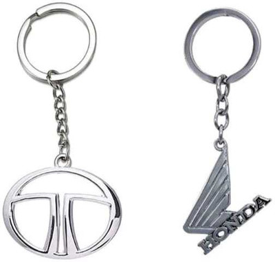 JAINSON MARTIN Combo Of Wings Honda & Tata Logo Metal Keychain For Bike & car Keychain Key Chain