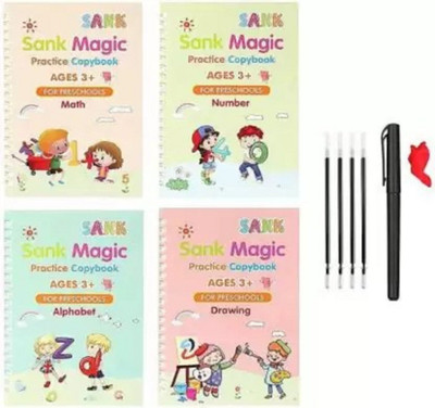7Eleven Enterprise Sank Magic Practice Copy book For Kids Numbers & English & Drawing & Mathematics(Multicolor)