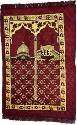 Essensa Furnishings Velvet Prayer Mat(Maroon, Large)