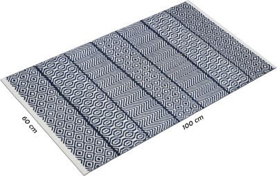 house of handmade Cotton Floor Mat(Navy Blue, Medium)