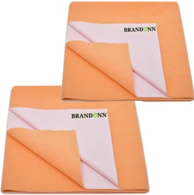 BRANDONN Cotton Baby Bed Protecting Mat(Peach, Small, Pack of 2)
