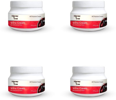HONEY TREE Skin Wine Moisturizing face Cream, For All Skin Types 200 ml (pack of 4)(800 g)