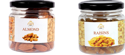 AESTHETIC HUB COMBO ALMONDS100G & RAISINS100G Raisins, Almonds(2 x 100 g)