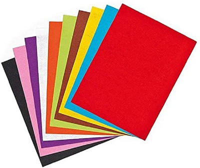 Eclet Self Adhesive Sticky 10 A4 Size Glitter Sparkles Foam Sheet with Sticky Pack of 10 Sheets (10 Colours x 1 Pcs Each) A4 200 gsm Coloured Paper(Set of 1, Multicolor)