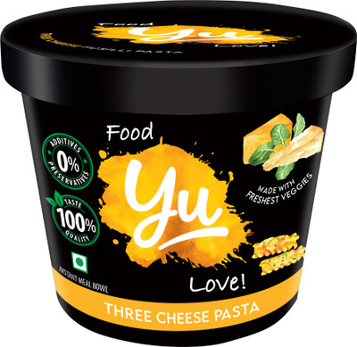 Yu Three Cheese Cup Pasta-Instant Food Ready To Eat in 4 Mins-No Preservatives Pasta(220 g)