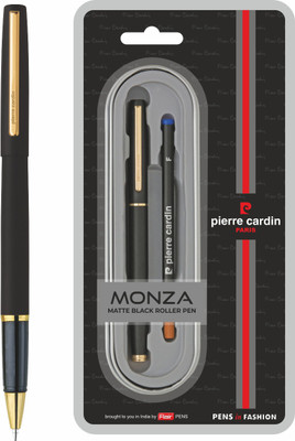 PIERRE CARDIN Monza Matte Black Roller Ball Pen(Ink Color - Blue)