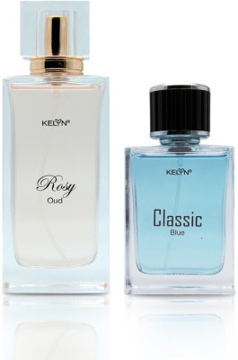 Kelyn Classic Blue & Rosy Oud (EDP) (Combo of 2) Eau de Parfum  -  200 ml(For Men & Women)