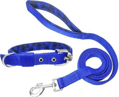Modern Pets House 0.75 Inch Collar Leash with Anti-Slip Handle (Medium, Black) Dog Collar & Leash(Medium, Blue)