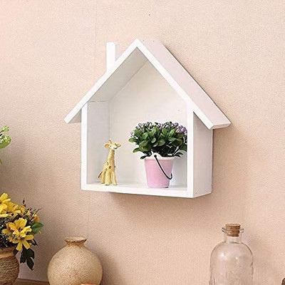THE PINEWOOD ENTERPRISES Hut Shape Display Shelf,Floating Wall Hanging Shelf Stand Wooden, MDF (Medium Density Fiber) Wall Shelf(Number of Shelves - 1, White) deal from flipkart