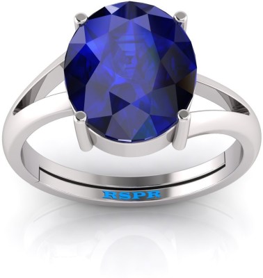 TODANI JEMS 9.25 Ratti Certified Original Blue Sapphire Ring Panchdhatu Adjustable Neelam Brass Sapphire Ring