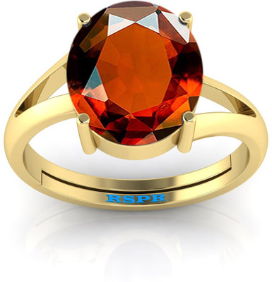 TODANI JEMS 9.25 Ratti Gomed/Hessonite Natural Quality Original Stone Panchdhatu Adjustable Brass Garnet Ring