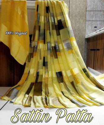 Dwini Printed Daily Wear Georgette, Satin Saree(Yellow)