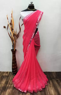 DHARMEE Georgette Embellished Blouse Material