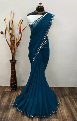 DHARMEE Georgette Embellished Blouse Material