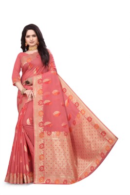 PRO PICK Woven Banarasi Jacquard, Chanderi Saree(Pink)