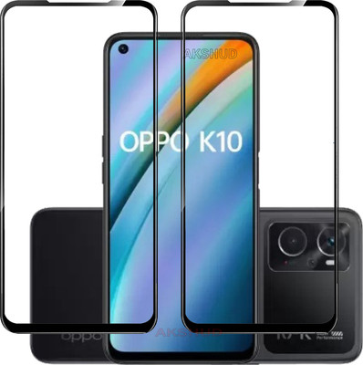 AKSHUD Edge To Edge Tempered Glass for OPPO K10(Pack of 2)