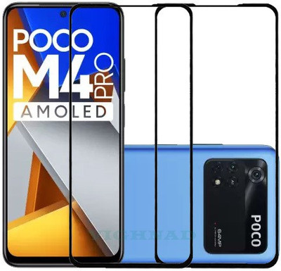 VIGHNAD Edge To Edge Tempered Glass for Poco M4 Pro 5G(Pack of 2)