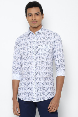 Allen Solly Men Printed Casual White, Blue Shirt