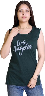 Ogarti Typography Women Round Neck Dark Green T-Shirt