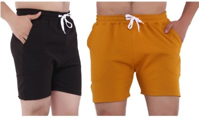 LAXMI SPORT Solid Men Black, Yellow Sports Shorts