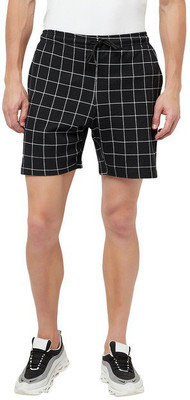 TT Checkered Men Black Bermuda Shorts