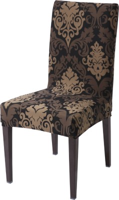 HOKiPO Polyester Damask Chair Cover(Brown Pack of 1)