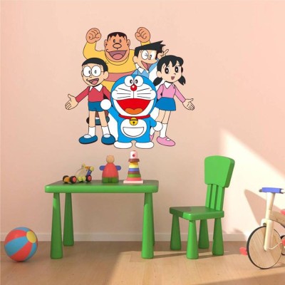 décor nirmal 50 cm Doremon with Friends Wall Sticker Covering Area [60x57cm] Self Adhesive Sticker(Pack of 1)