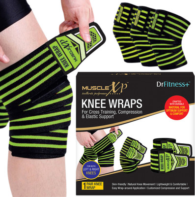 MuscleXP DrFitness+ Knee Wraps For Cross Training, For Both Left & Right Knees Knee Support(Multicolor)