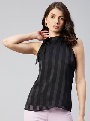 Marie Claire Formal Striped Women Black Top