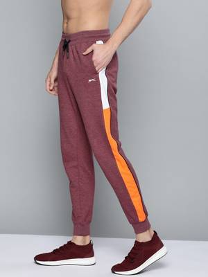 SLAZENGER Colorblock Men Maroon Track Pants