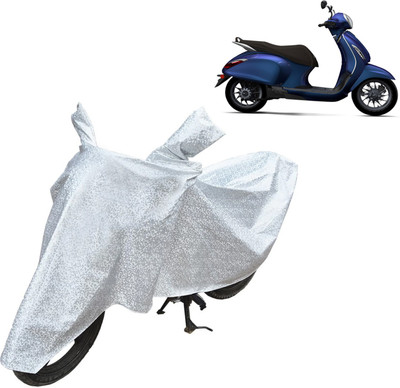 aksmit Waterproof Two Wheeler Cover for Bajaj(Chetak, Silver)
