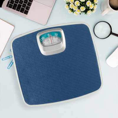 thermomate personal body weighing scale health weight machine 130KG Weighing Scale(white +blue surface)