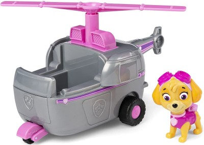 PAW PATROL Skyes Helicopter Vehicle with Collectible Figure for Kids Aged 3 and UpGrey