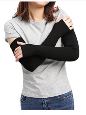 CozyFox Cotton, Nylon Arm Sleeve For Men & Women(Free, Black)