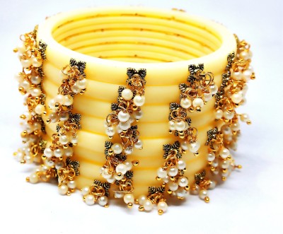 tejas fashion Plastic Pearl Bangle Set(Pack of 8)