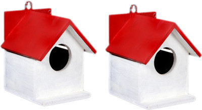 ganga enterprise Bird House Bird Nest for Sparrow and other Garden Birds Pack of 2 Nest Bird House(Wall Mounting, Hanging)