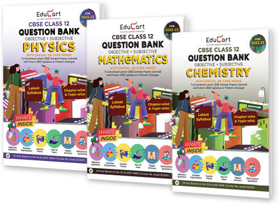 Educart CBSE Class 12 Maths, Physics & Chemistry Question Banks For 2022-23 (OLD)(Paperback, Educart)