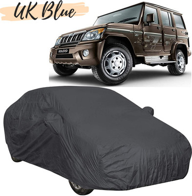 UK Blue Car Cover For Mahindra Bolero (With Mirror Pockets)(Grey)