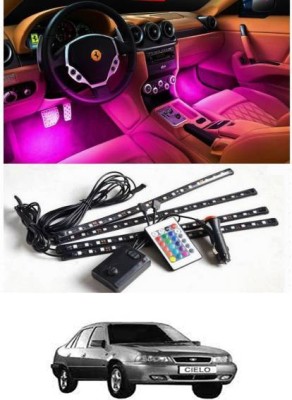 AYW 4 Pcs/48 Atmosphere Interior Strip Lights with Remote For cielo Car Fancy Lights(Red, Green, Blue, White, Orange, Yellow, Purple)