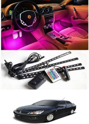 AYW 4 Pcs/48 Atmosphere Interior Strip Lights with Remote For cdia Car Fancy Lights(Red, Green, Blue, White, Orange, Yellow, Purple)