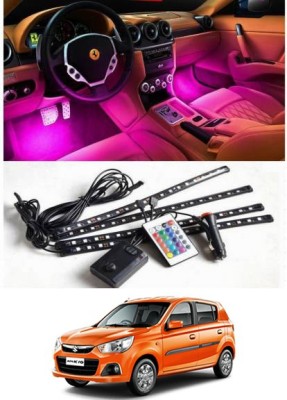 AYW 4 Pcs/48 Atmosphere Interior Strip Lights with Remote For alto-k10 Car Fancy Lights(Red, Green, Blue, White, Orange, Yellow, Purple)