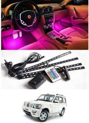 MATIES 4 Pcs/48 Atmosphere Interior Strip Lights with Remote For old-scorpio Car Fancy Lights(Red, Green, Blue, White, Orange, Yellow, Purple)