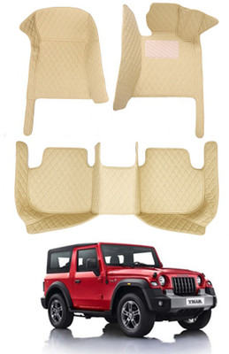 MATIES Leatherite 7D Mat For  Mahindra Thar(Beige)
