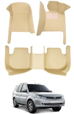 MATIES Leatherite 7D Mat For  Tata Safari Storme(Beige)