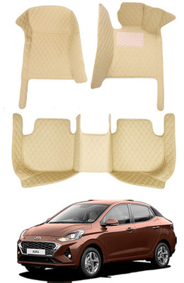 MATIES Leatherite 7D Mat For  Hyundai Aura(Beige)