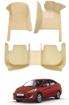RKPSP Leatherite 7D Mat For  Hyundai Verna(Beige)