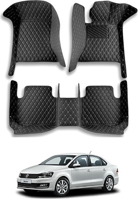 MATIES Leatherite 7D Mat For  Volkswagen Vento(Black)