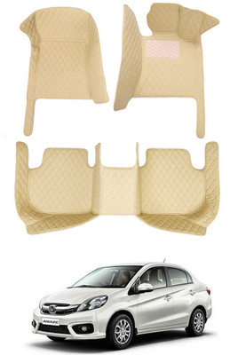 MATIES Leatherite 7D Mat For  Honda Amaze(Beige)